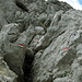 Gut gesicherter Abstieg von der Mayrbergscharte Richtung Lofer