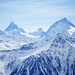 Obergabelorn, Matterhorn, Pointe de Zinal und Dent Blanche, im Vordergrund Illhorn