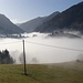 Auch Richtung Donnersbach wabbert dichter Nebel taleinwärts