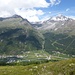 Blick von der K2 Hütte hinunter nach Sulden