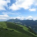 Man hat eine schöne Aussicht auf die weiten Weiden der Alp Sigel.