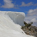 Huge cornice shortly before the summit