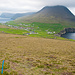 Rückblick auf die Ortschaft Viðareiði