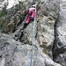 Wieder Nr. 13. Jetzt geht es gutgriffig im Riss nach oben.