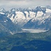 Dalla cima del Tochuhorn zoom sull'Aletschgletscher
