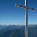 Das Kreuz vom Madone mit der Monte Rosa - Gruppe am Horizont