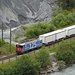 Ein Güterzug auf der Fahrt Richtung Reichenau-Tamins