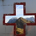 My Switzerland - Mein Alpstein! Blick durch die Gipfelblechfahne auf der Gmeinenwishöchi