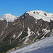 Mont Vélan (3722m) und dahinter der höchste Alpengipfel Mont Blanc (4810,45m).