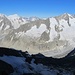 eindrücklicher Tief- und Ausblick;
links Beich-, rechts unten Oberaletschgletscher