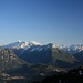 Blick zum Wettersteingebirge und rechts daneben die Mieminger Berge
