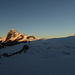 Blick am Abend zur Dent Blanche und Matterhorn