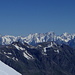 Gipfelfoto Ciarforon (3642 m),<br />Blick nach Nordwesten auf die Mont-Blanc Gruppe<br />