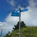 Am Gipfel. Runter geht's nur wbw. Die beiden Holme links sind der Ausstieg der oberen Leiter auf der Leiternroute, welche wie figura zeigt, direkt am Gipfel endet.