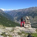 Blick beim Aufstieg über das Tal von Cogne zum Mont Blanc