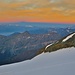 Aquarell der Natur - im Hintergrund links die Grivola, rechts der Mont Blanc