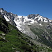 Drei unserer vier Gipfel: Hangendgletscherhorn, Ränfenhorn und Dossen