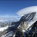Das Weisshorn zeigt auch heute wieder seine Laune - eine hartnäckige Wolkenglocke umschliesst den Gipfel