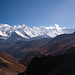 Westlicher Teil der Annapurna-Kette von einer Anhöhe am High Camp, oberhalb von Thorung Phedi.