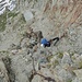 Die kurze, erste Kletterstelle im Hüttenweg