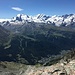 Blick nach Zermatt und zum Gornergrat.