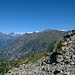 Panoramica dal Colle della Vecchia,sulla Valle di Gressoney,in Valle d'Aosta.Notevole colpo d'occhio sulle punte dei: Breithorn-Polluce-Castore-Monte Rosa.