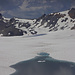 Das Ende des Sees im Zoom - aus dieser Perspektive wird der riesige Plateau-Gletscher plötzlich klein