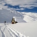 Die private Hütte bei Gässler 2367m - Rückblick auf traumhafte Schneeverhältnisse