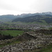 Blick von der Ruine Clanx auf Appenzell und den Alpstein.
