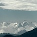 Im Zoom die Bernina, um die sich nun die Wolken scharen
