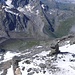 Blick vom Col du Meitin hinunter zur kaum erkennbaren Valsoreyhütte