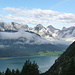 Blick beim Aufstieg über den Achensee ins Karwendel