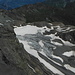 View from the minor southern summit of Piz Segnas down to the lower section of the Segnas glacier.
