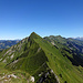 Rückblick zum Tannhorn und die grosse, schon geleistete Gratstrecke