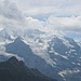 zwar noch wolkenverhüllt die Jungfrau - das Silberhorn "draussen"