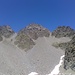 In der Mitte die Schöntalspitze, links daneben die Zischgenscharte (2936m)