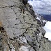 Die ausgesetzten Platten vor dem Gipfelaufbau.