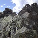 Wieder am Grat. Blick auf die zweite schmale Stelle.