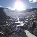 Auf dem Normalweg zum Breiten Grieskogel. Blick zurück zum Gletscher.