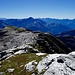 Cima de Barna: Aussicht auf Bernina, Disgrazia, Bergeller - und Pizzo Stella, vorne Monte Bardan