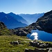 Lago Caprara, ganz hinten Berninagruppe