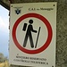Cartello di divieto per il sentiero basso