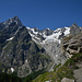 Il ghiacciaio Frébouge (o almeno quel poco che resta) e le punte delle Grand Jorasses