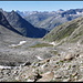 Blick auf die Aufstiegsroute mit Obrists Diechter.
