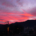Sonnenaufgang in Lugano, rechts die Sighignola