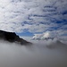 Lagginhorn (?) taucht über den Wolken auf