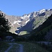 Von der Alpstrasse hat man noch lange eine schöne Rückblick auf dem Talschluss des Blinnentals.