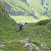 Nicht schlauer Aufstieg direkt im steilen Couloir von Bergheidi