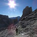 Bergsteiger im Anstieg zur TdRozes - der Berg erfreut sich ziemlicher Beliebtheit.
