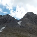 Kleines Plateau unterhalb der Wasenspitze. Der Weg führt in die Scharte zwischen beiden Gipfeltürmen